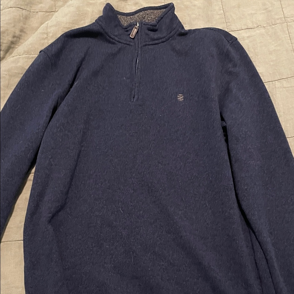 Izod Men's Dark Blue Zip-Up Sweater